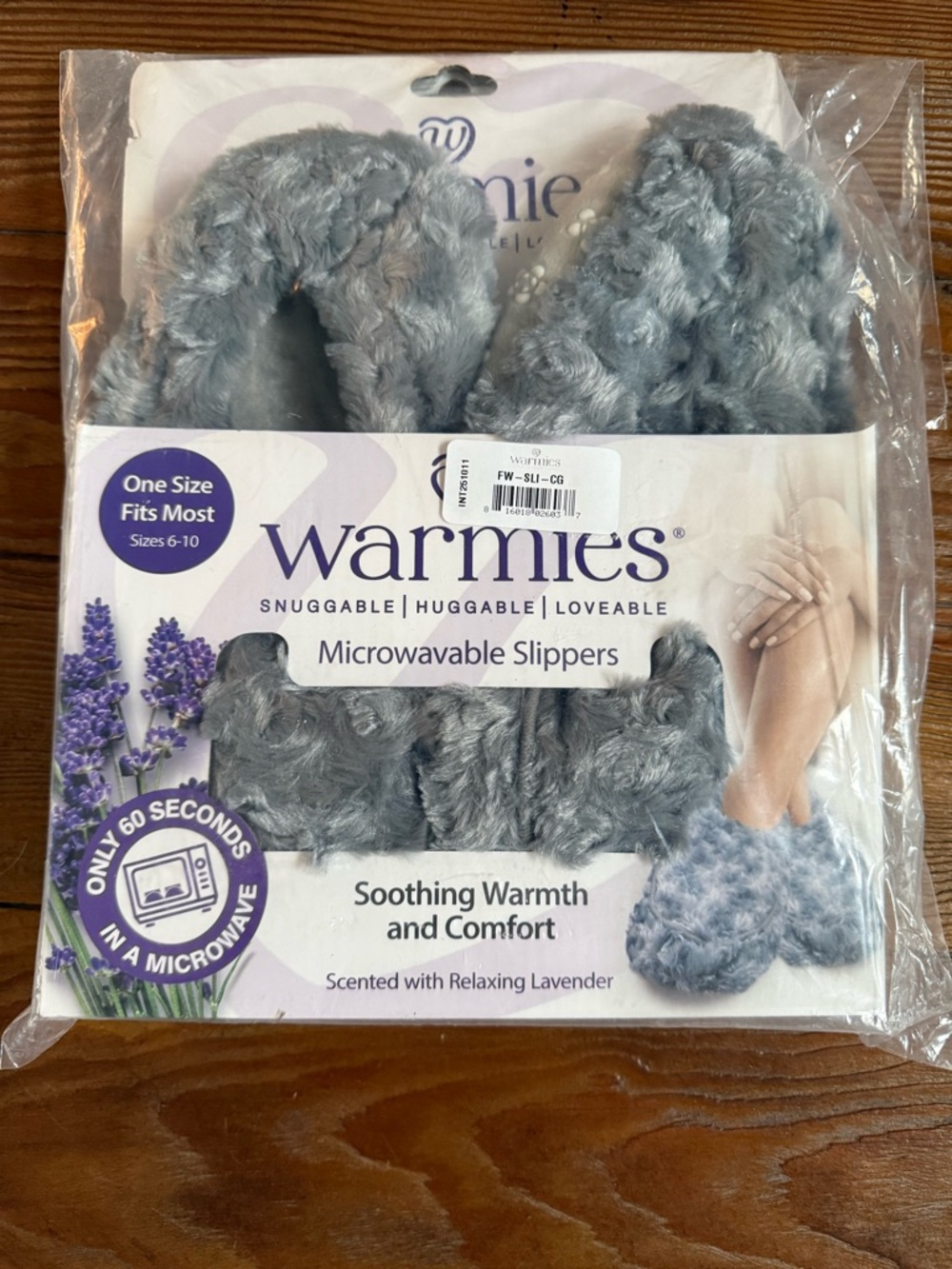 Warmies Lavender-Scented Microwavable Slippers - Gray